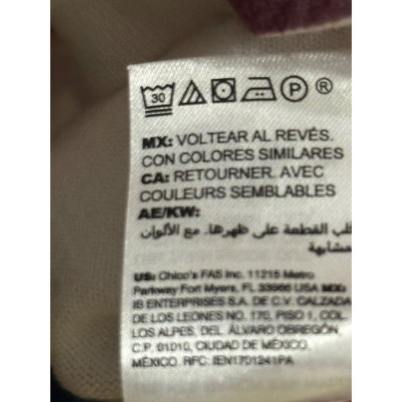 Chico’s size 2 (L) cream purple tan paisley long sleeve lightweight sweater - Picture 5 of 6